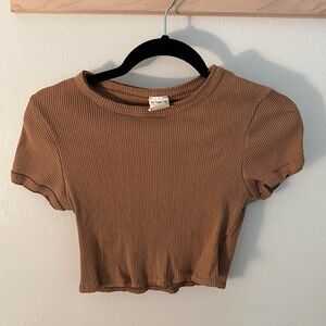 By Together Brown Crop Top - Size Medium